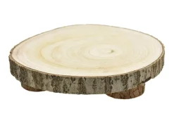 Base In Legno Rotonda Dia.35Cm Con Piede