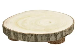 Base In Legno Rotonda Dia.25Cm Con Piede