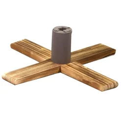 Base Per Albero In Legno Regolabile Naturale 54X54H16Cm