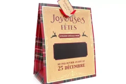 Borsa Regalo 33X37Cm Fantasia Scozzese Rossa Con Scritta