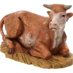 Bue Seduto 12Cm Statuetta In Resina