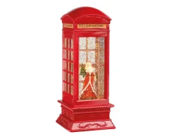 Cabina Telefonica Led Decorativa H27Cm Con Babbo Natale