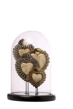 Campana Vetro Con Cuori 17,5X26Cm