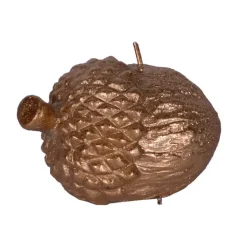 Candela Decorativa Ghianda 6X10Cm Oro Scuro