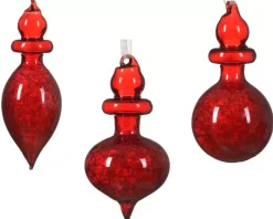 Ciondolo Natalizio Appendibile H13Cm In Vetro Soffiato Rosso