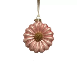 Ciondolo Natalizio Fiore Rosa E Oro Appendibile