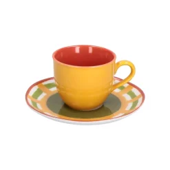 Cottage Tazza Caffe Con Piattino 0,10 Lt Gialla - Rose & Tulipani