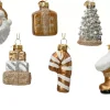 1 Decorazione Natalizia Appendibile Oro E Glitter Modello Assortito