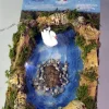 Lago Con Cigno E Luci A Batteria 20X12Cm