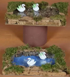 Lago 20X12Cm Con Doppio Cigno Assortito