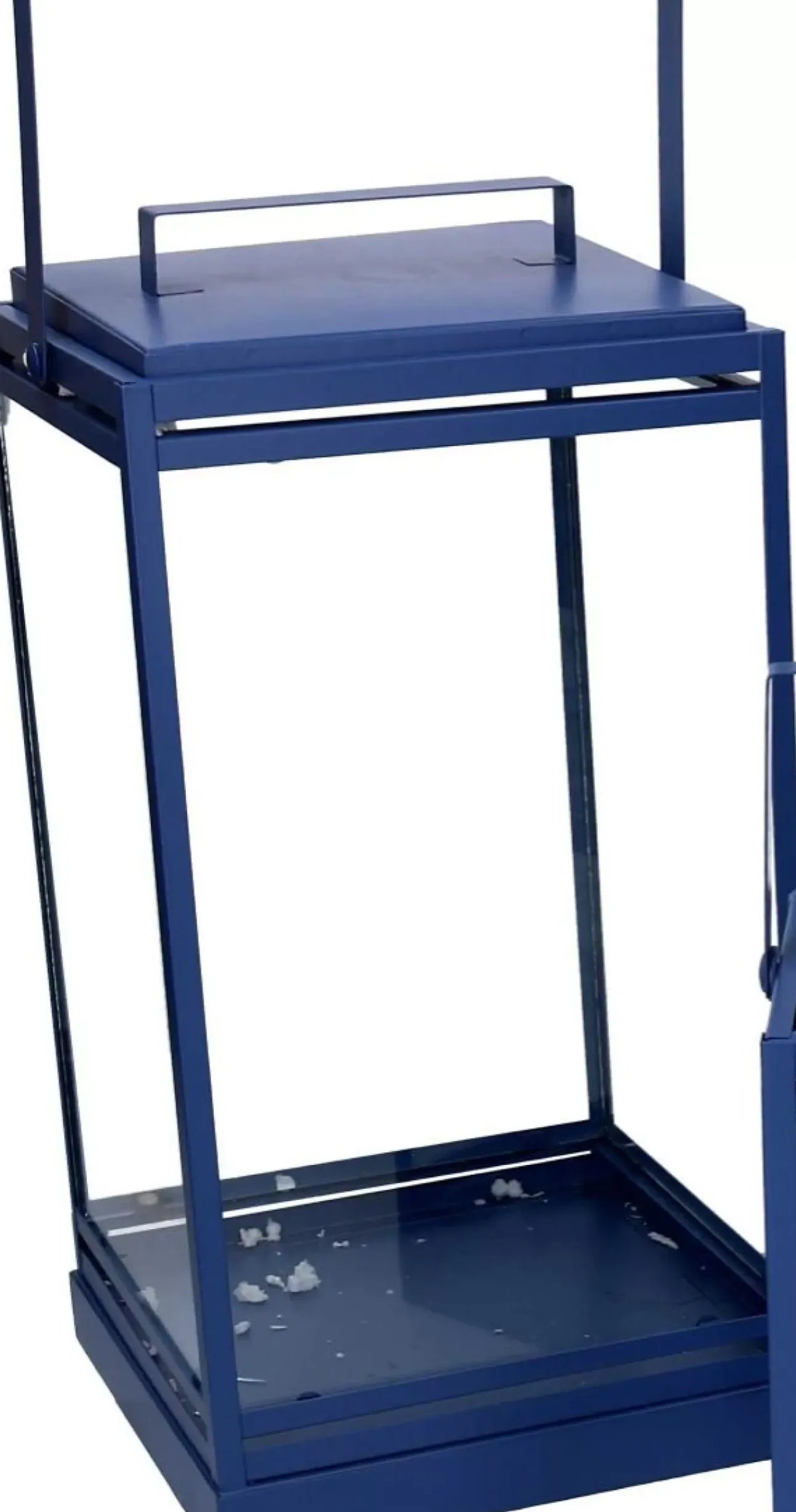 Lanterna In Metallo Blu 18X18X36,3Cm