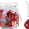 Mini Pallina Rossa Con Fiocco 2,5Xh2,5Cm