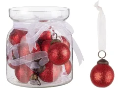Mini Pallina Rossa Con Fiocco 2,5Xh2,5Cm