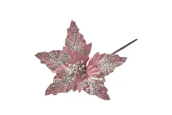 Offerta 10 Fiori Decorativi Con Gambo Lungo Rosa Scuro Glitter 70Cm