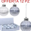 Offerta 12 Palline 8Cm Trasparenti Con Glitter Assortite