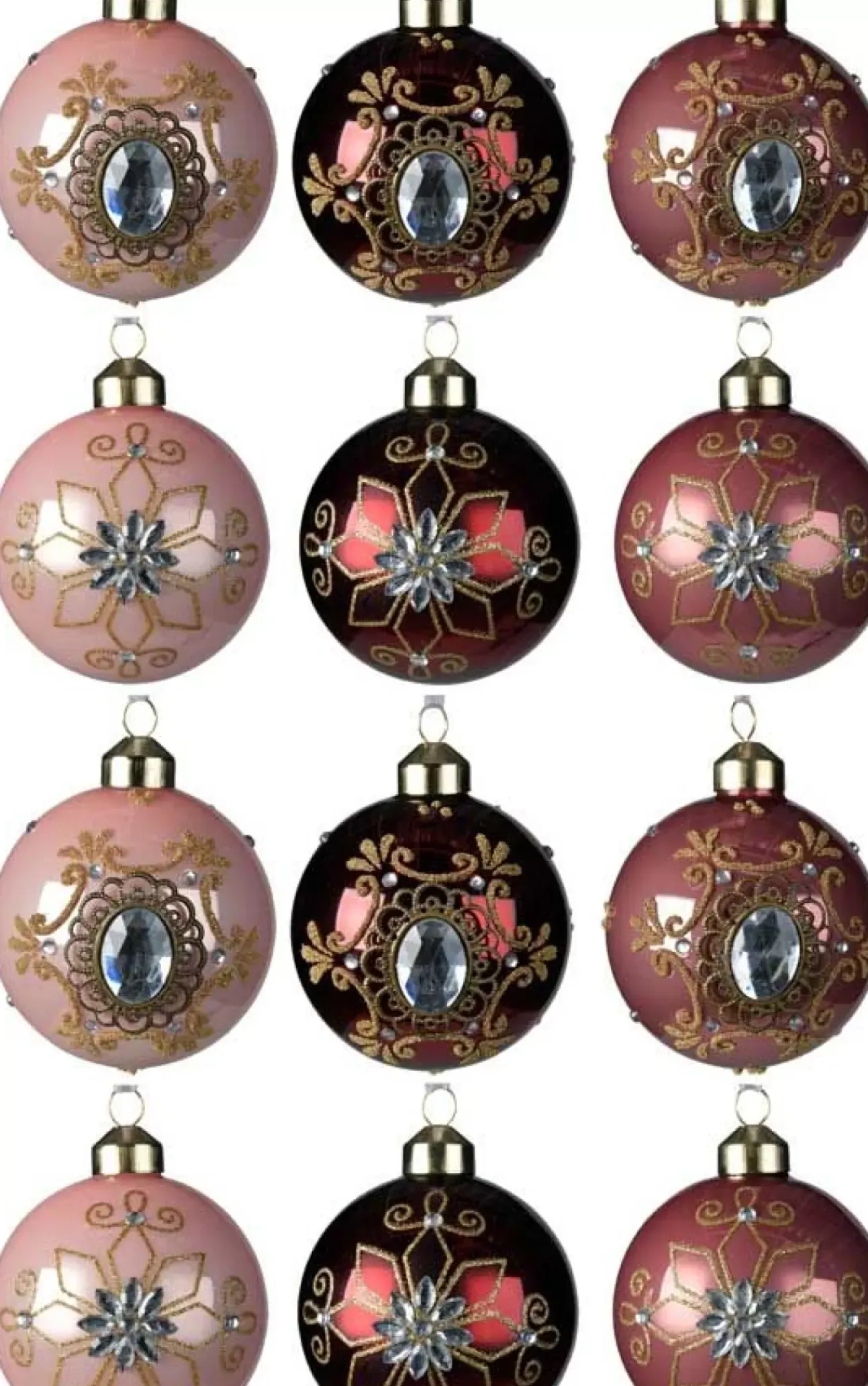 Offerta 12 Palline Con Gemma Decorativa 8Cm Assortite