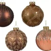 1 Pallina Con Decorazioni Natalizie Bronzo Modello Assortito