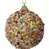 Pallina Di Natale D.8Cm Con Perline Multicolor