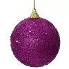 Pallina Di Natale D.8Cm Viola Con Glitter