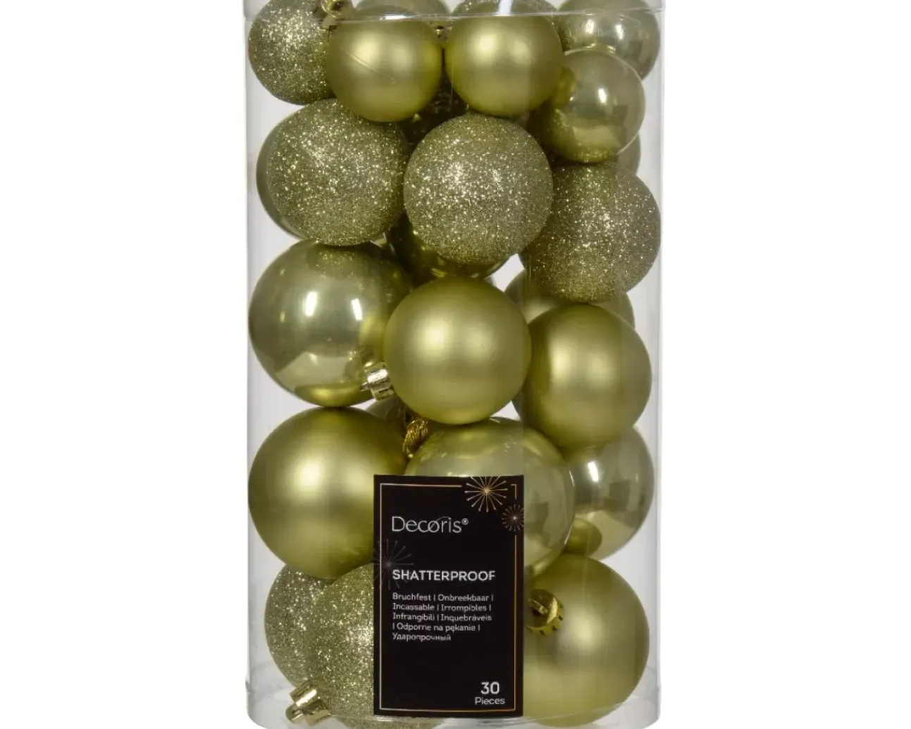30 Palline Di Natale Assortite Colore Pistacchio