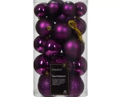 30 Palline Di Natale Assortite Colore Viola