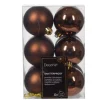 12 Palline Di Natale D.6Cm Colore Bronzo Lucido/Opaco
