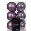 12 Palline Di Natale D.6Cm Colore Crystal Lilla Lucido/Opaco