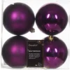 4 Palline Di Natale D.10Cm Colore Viola Lucido/Opaco
