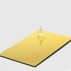 Portacandele Con Base Specchio Rettangolare 40X24,5Cm Oro