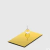 Portacandele Con Base Specchio Rettangolare 25X15,5Cm Oro