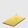 Portacandele Con Base Specchio Rettangolare 30X18,5Cm Oro