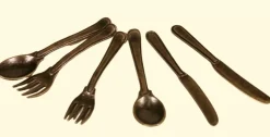 Posate In Ferro, Lunghezza Cm. 5 Set 6 Pz Per Presepe