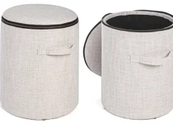 Pouf Radmila Naturale 35Xh44Cm Con Contenitore