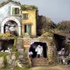 Presepe Con Luci Nativita 12Cm + Pastori Con Movimenti 76X40X55Cm