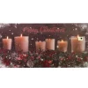 Quadro Natalizio Con Candele 60X30X1,8Cm Con Microled Bianco Caldo