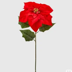Ramo Con Stella Di Natale Rossa H71Cm