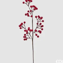 Ramo Di Ilex Con Bacche Rosse H58Cm
