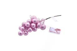 Ramo Glitterato Rosa Con Bacche