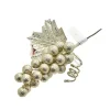 Ramo Pick Champagne A Grappolo Di Bacche Con Glitter