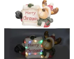 Renna Natalizia Led Con Scritta Merry Christmas