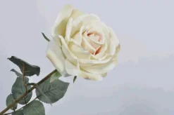 Rosa Decorativa Con Gambo 66Cm Crema