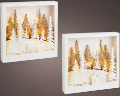 Scenario A Micro-Led Paesaggio Natale 25Cm Modello Assortito