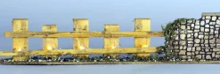 Staccionata In Legno Con 5 Luci A Batteria 35X4X7,5Cm