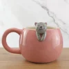 Tazza Mug Rosa Con Gattino 3D 14Cm