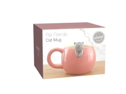 Tazza Mug Rosa Con Gattino 3D 14Cm