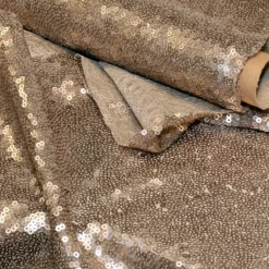 Tessuto Decorativo Con Paillettes 25X300Cm Marrone