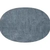 Tovaglietta Ovale Double Face Fabric Blu 34X48Cm