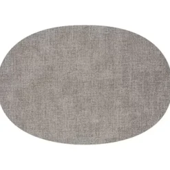 Tovaglietta Ovale Double Face Fabric Grigio Cielo 34X48Cm