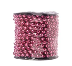 Tubo Ghirlanda Di Perle Natalizie 10M Rosa Scuro