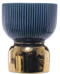 Vaso Ceramica 16X16X20Cm Blu